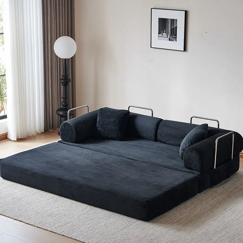 NONECN Corduroy Folding Convertible Sofa Bed Loveseat Sleeper