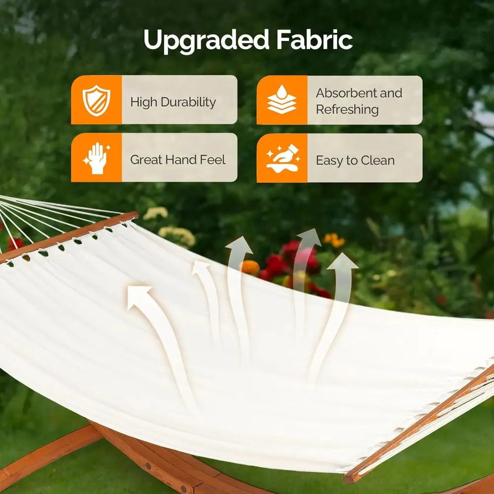 Garden Hammock Swing, Portable Travel Hammock Cotton Rope, Indoor Outdoor Patio Hammock for Balcony Yard, 2 Person