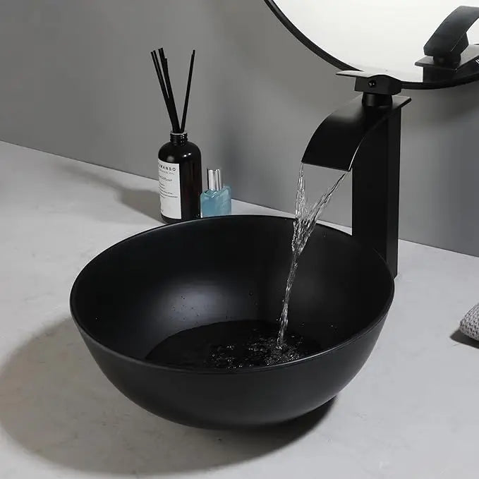 YANKSMART Vessel Sink Modern Above Counter Basin With Faucet