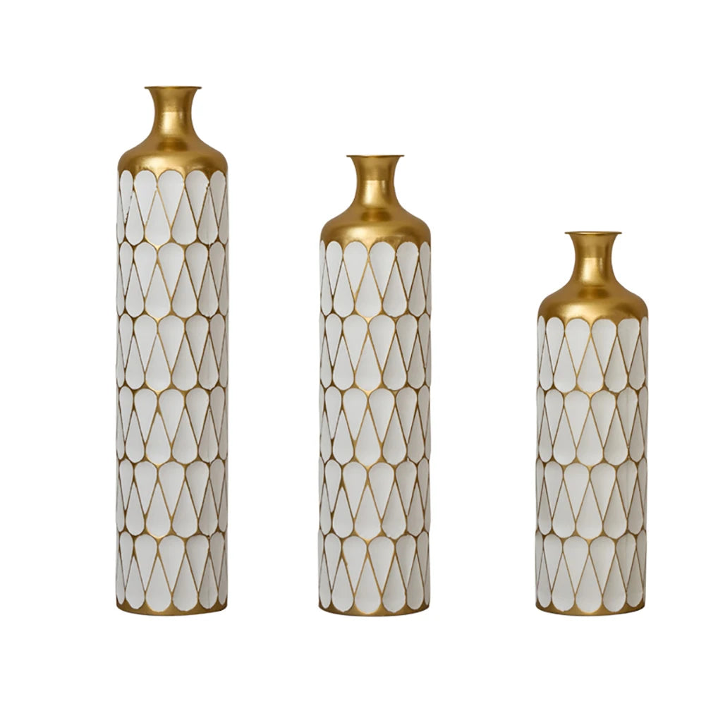 TWISTER.CK Floor Metal Vase Set, Modern Drop-Shaped Standing Vases