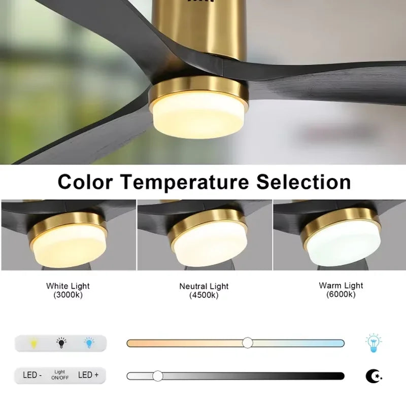Sofucor LED DC Ceiling Fan With Remote Control 6-Speed Modern