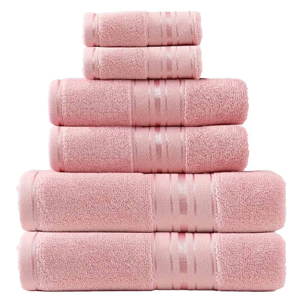 Luxury Six Piece Turkish Cotton Towel Set For Bathroom
