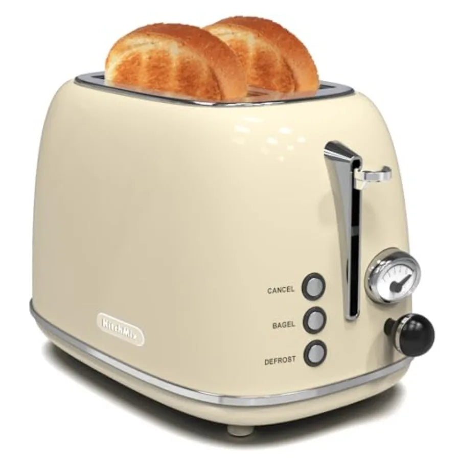 Toaster 2 Slice Stainless Steel With 6 Settings Bagel Defrost