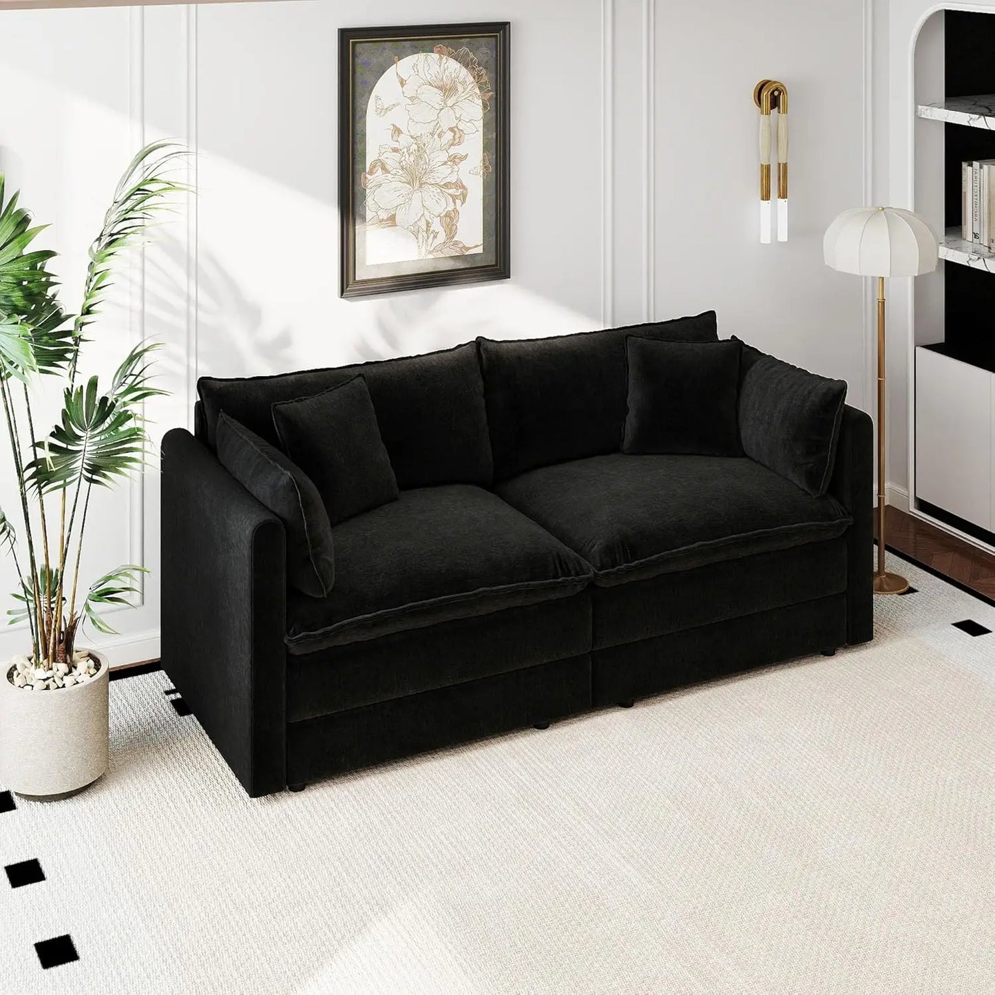 Modular Sectional Sofa Modern Convertible Loveseat Couch Living Room