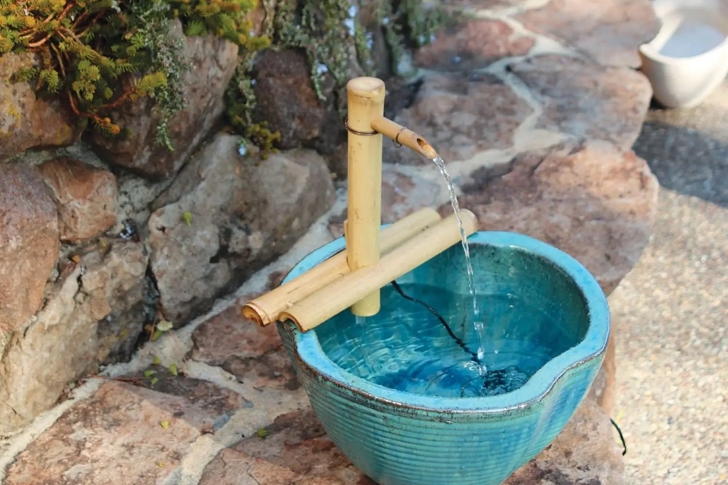 Bamboo Water Fountain Kit With Pump For Indoor And Outdoor