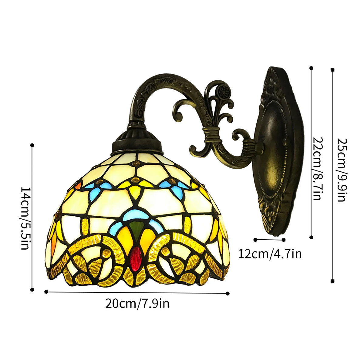Tiffany Vintage Handmade Dome Wall Lamp for Living Room Bedroom