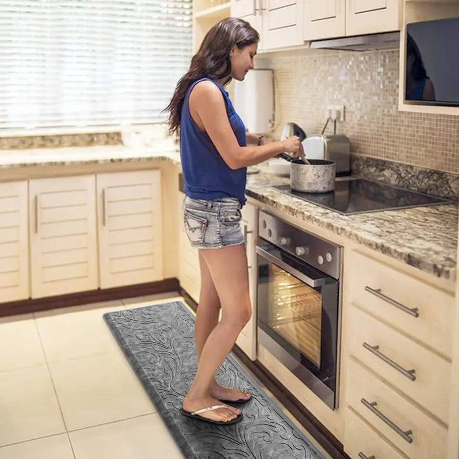Cushioned Anti-Fatigue Kitchen Mat Waterproof Non-Slip