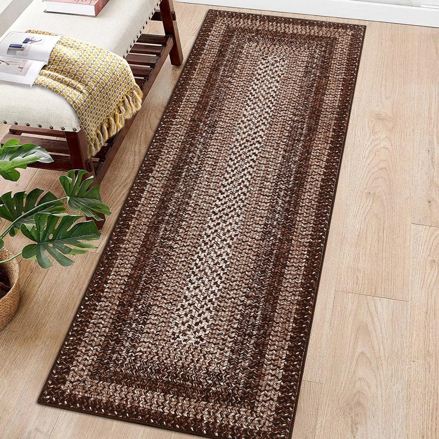 HiMISS Washable Polyester Area Rug for Living Room Non Slip