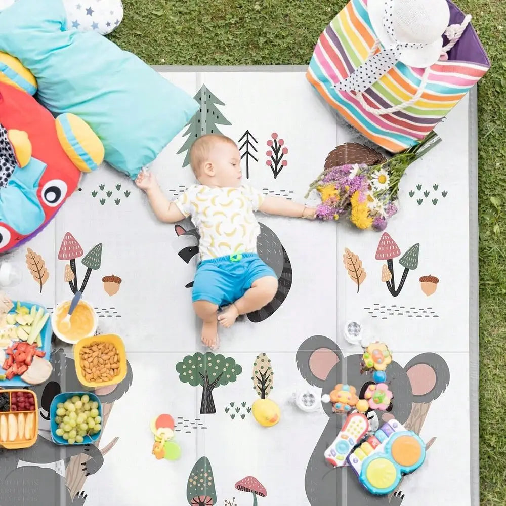 Reversible Foldable Foam Play Mat For Kids And Toddlers With Anti Slip
