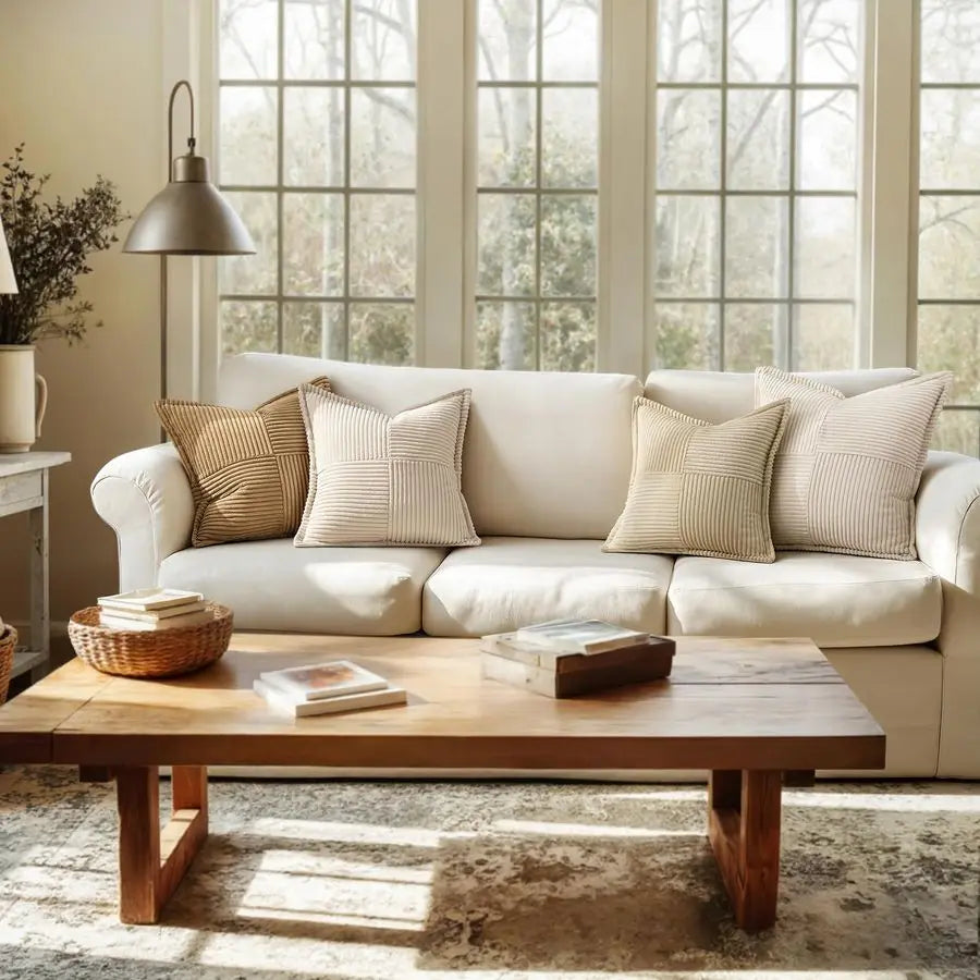Decorative Euro Sham Pillow Covers Set of 2 for Sofa