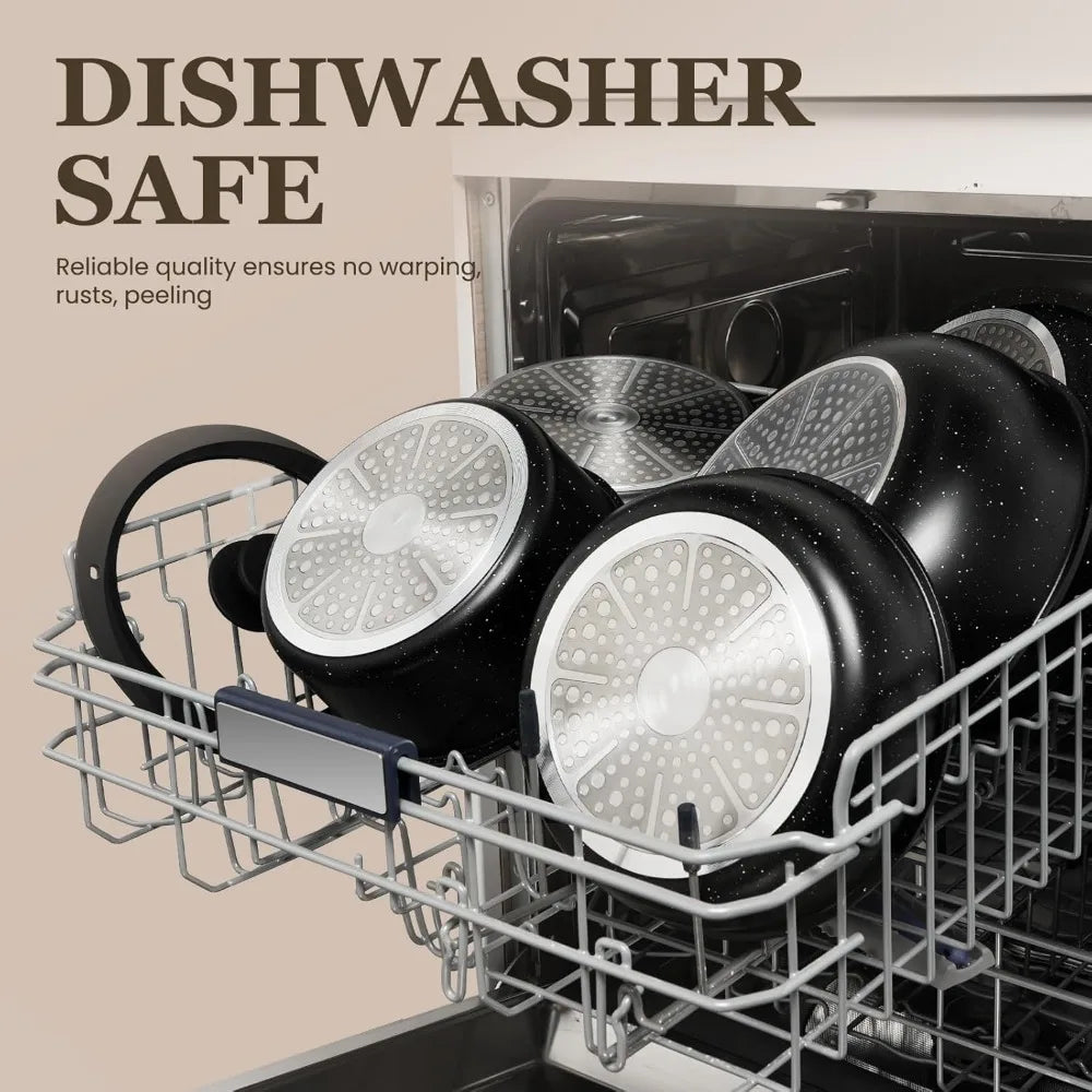 Nonstick Cookware Set With Detachable Handles Induction Compatible