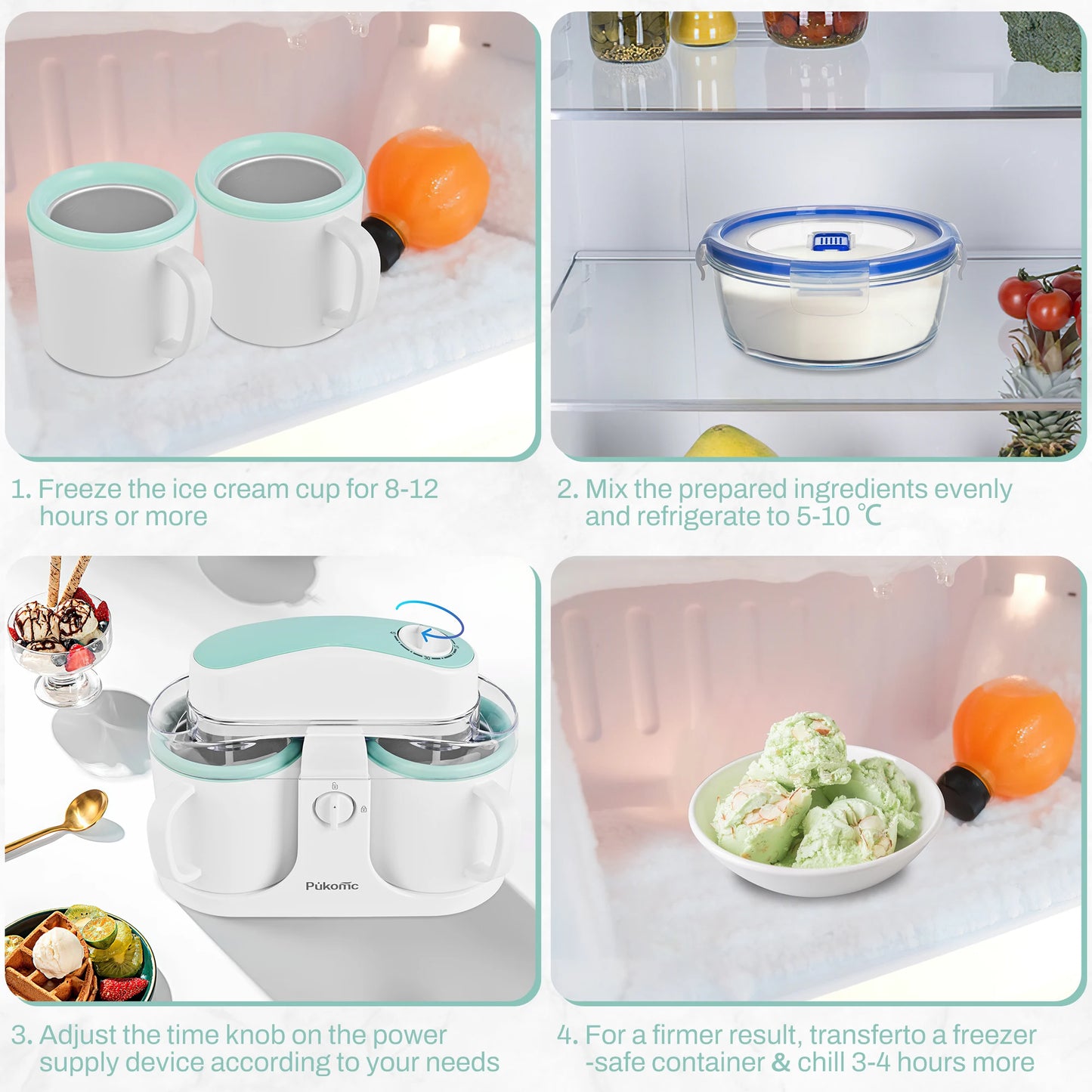 Suslas Automatic Ice Cream Maker With Built-In Compressor