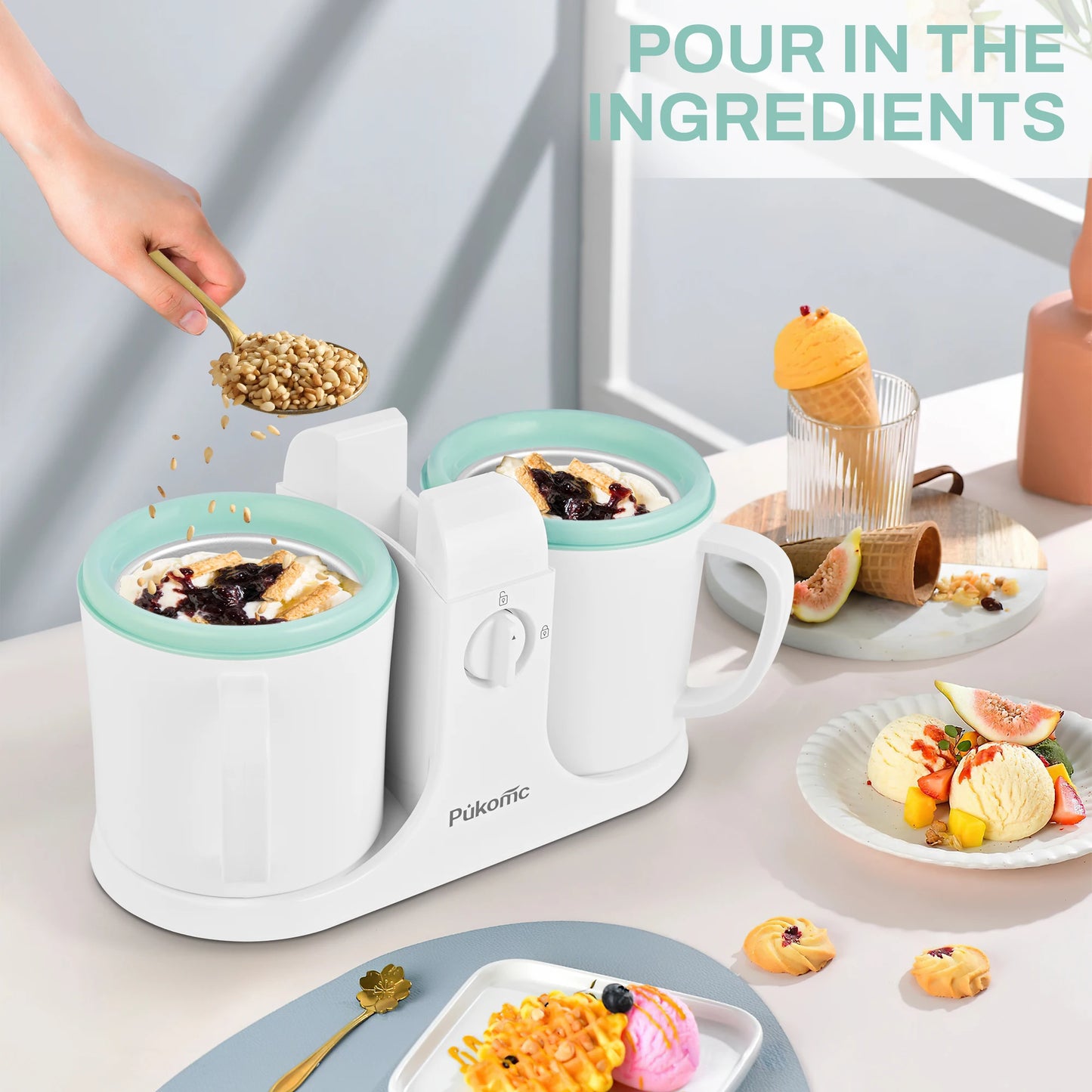 Suslas Automatic Ice Cream Maker With Built-In Compressor