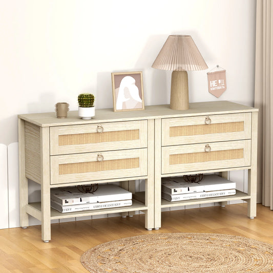 Large Modern Nightstand with Drawer Storage 22.8Inch Wide Fluted Bedside Table End Table for Bedroom