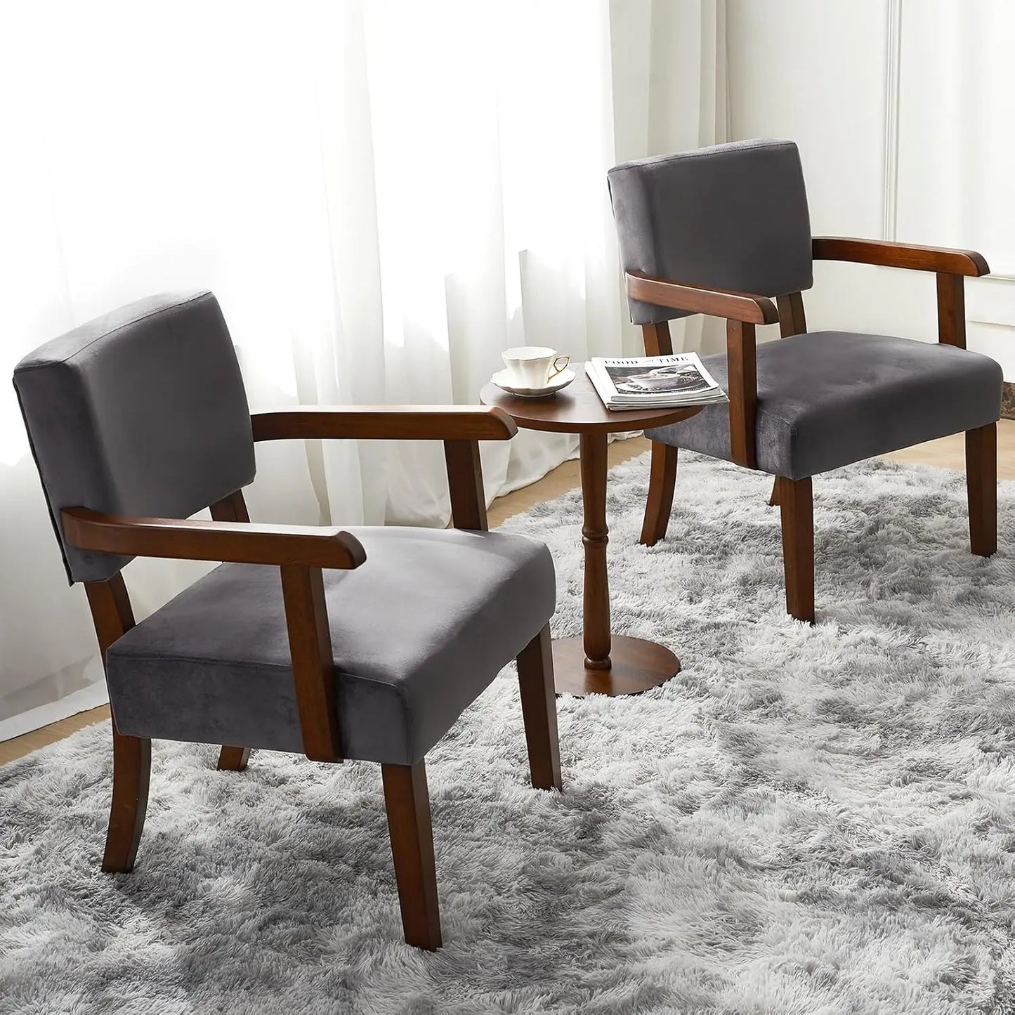 Accent Chair Set Of 2 With Table Living Room Chairs