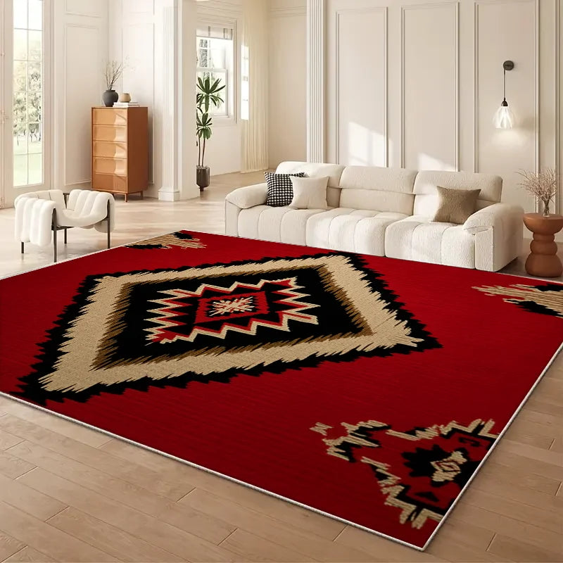 VIKAMA Moroccan Geometry Area Rug Wabi Sabi Living Room