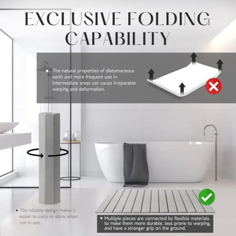 Stone Bath Mat Non Slip Diatomaceous Earth Ultra Absorbent