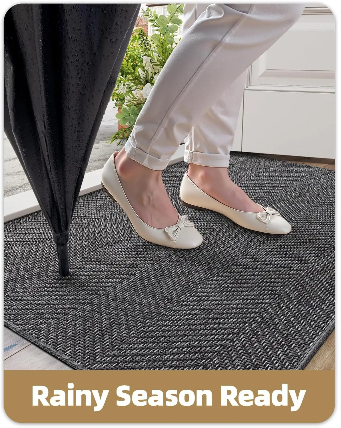 Ultra Thin Indoor Door Mat Non Slip Absorbent Entryway Mat