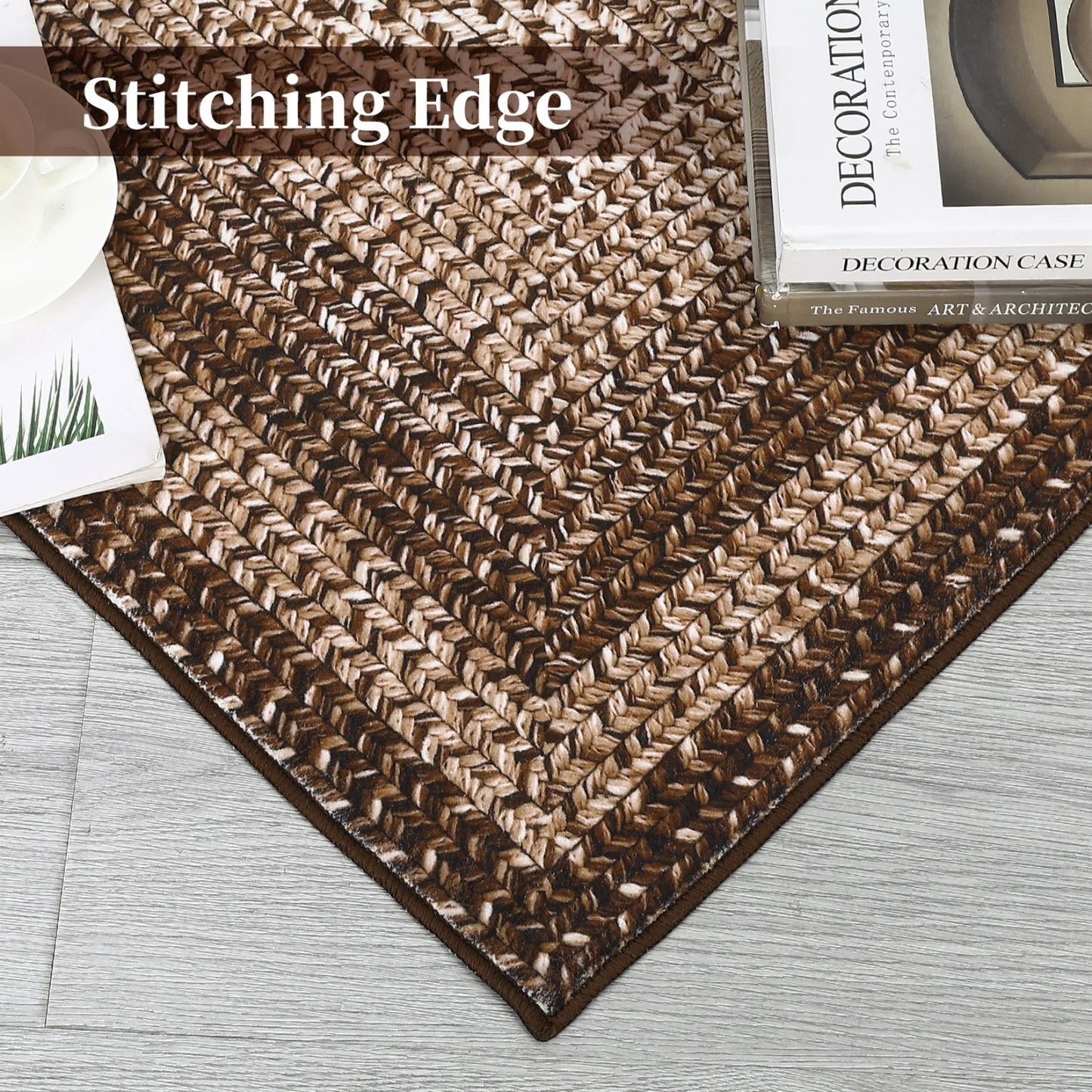 HiMISS Washable Polyester Area Rug for Living Room Non Slip
