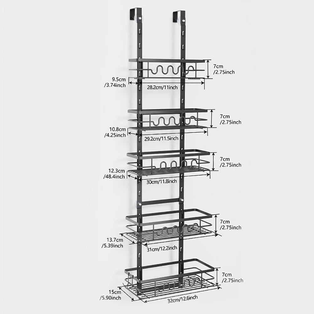 HobbyLane Over The Door Pantry Organizer Shelves Five Tier Metal Rack