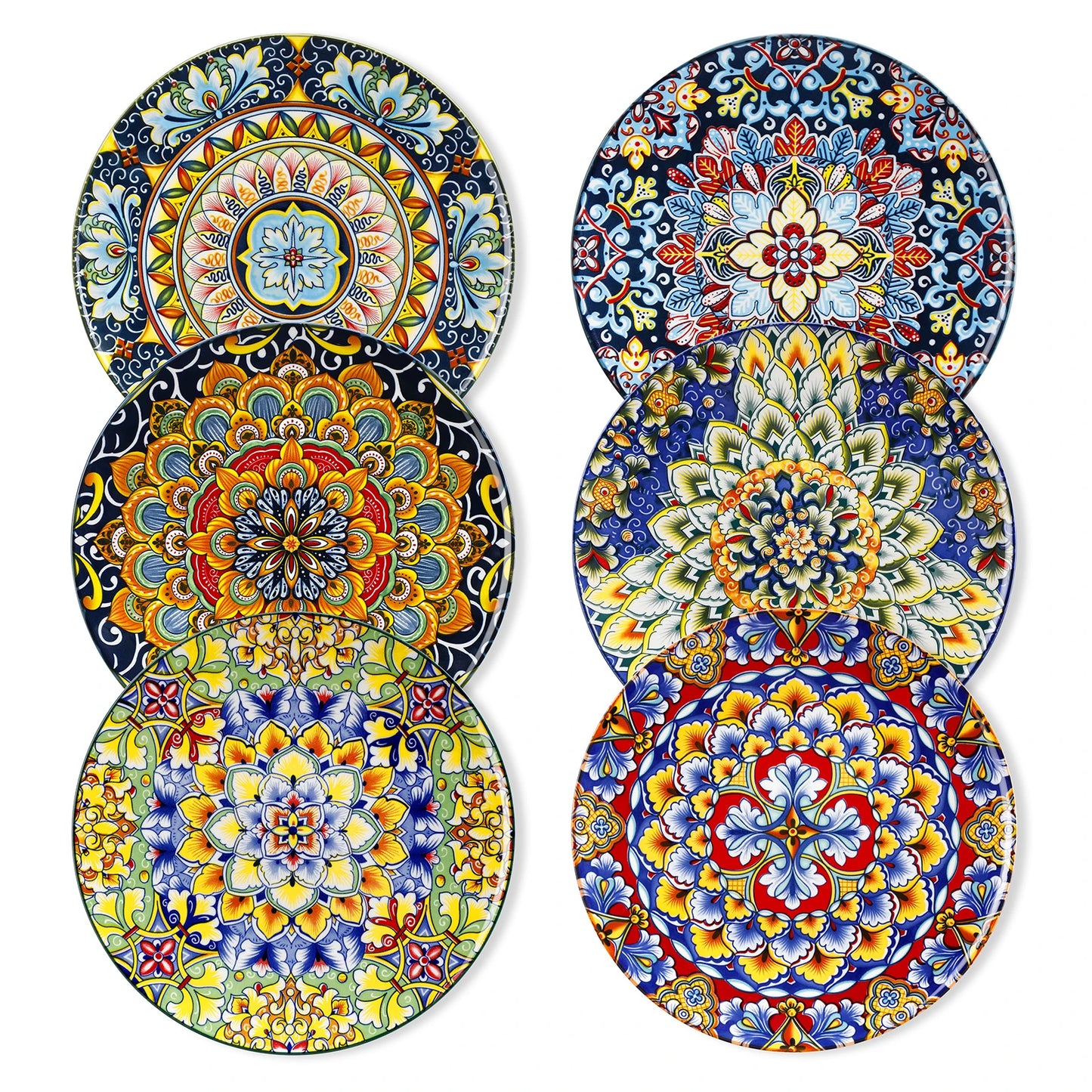 MALACASA Porcelain Dinner Plates Set Six Or Twelve Pieces Scratch-Resistant