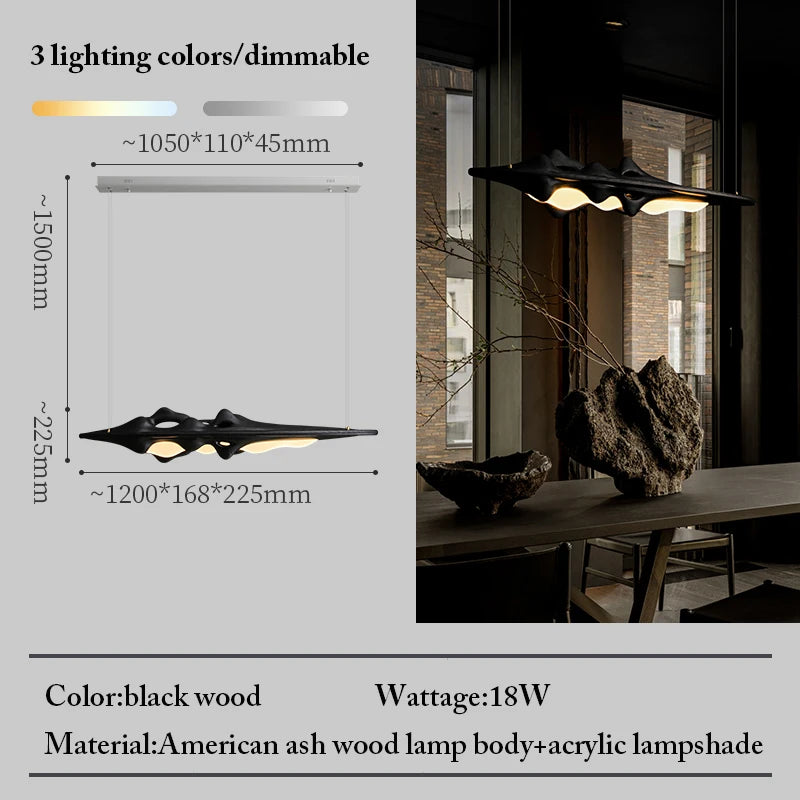 Artpad Solid Wood LED Pendant Light for Dining and Kitchen