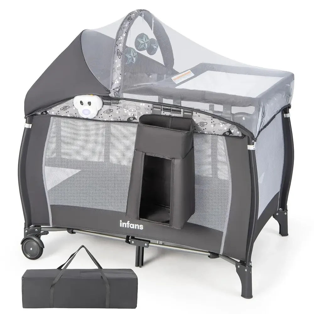 All In One Portable Baby Playard With Bassinet And Accessories