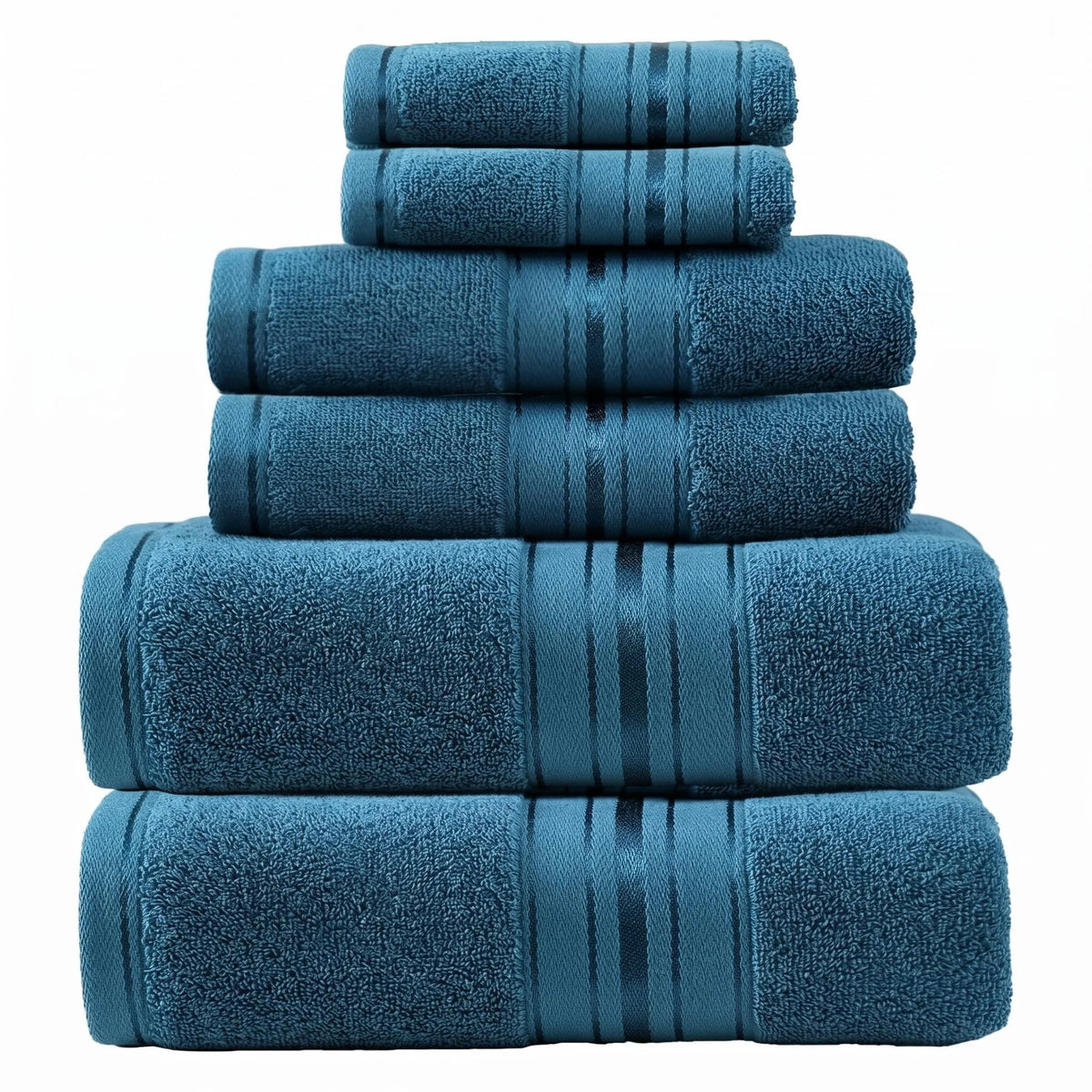 Luxury Six Piece Turkish Cotton Towel Set For Bathroom