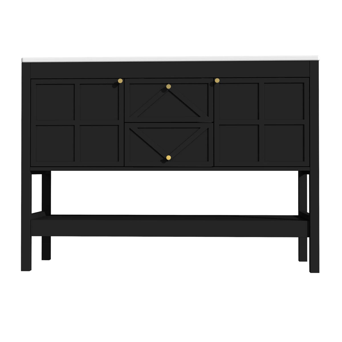 EVOKEDEN Freestanding Farmhouse Bathroom Vanity With Double Sink