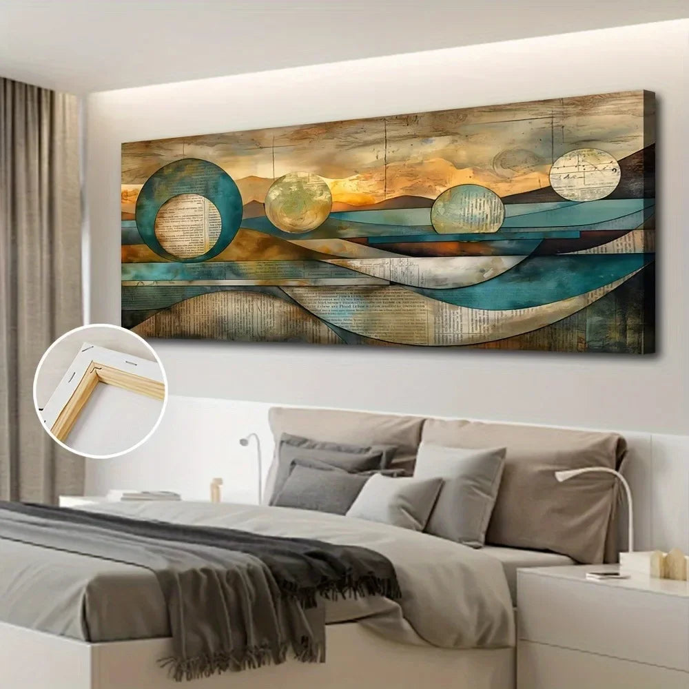 Art Deco Modern Canvas Wall Art in Pine Frame Collection