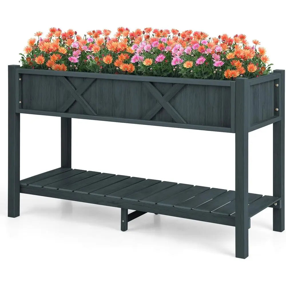 Elevated HIPS Garden Bed With Legs And Drainage For Outdoors