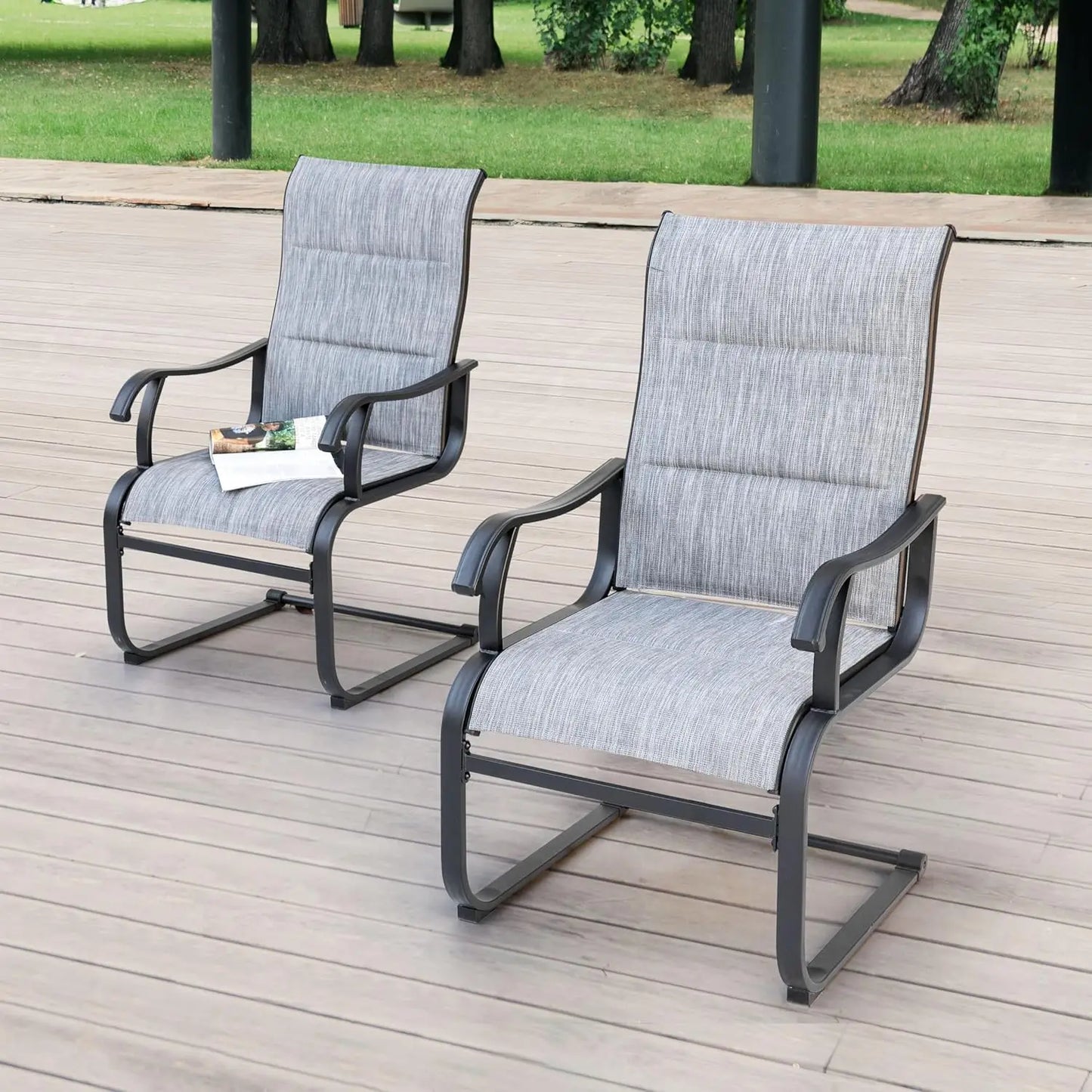Patio Dining Chairs Set Outdoor All Weather Textilene High Back