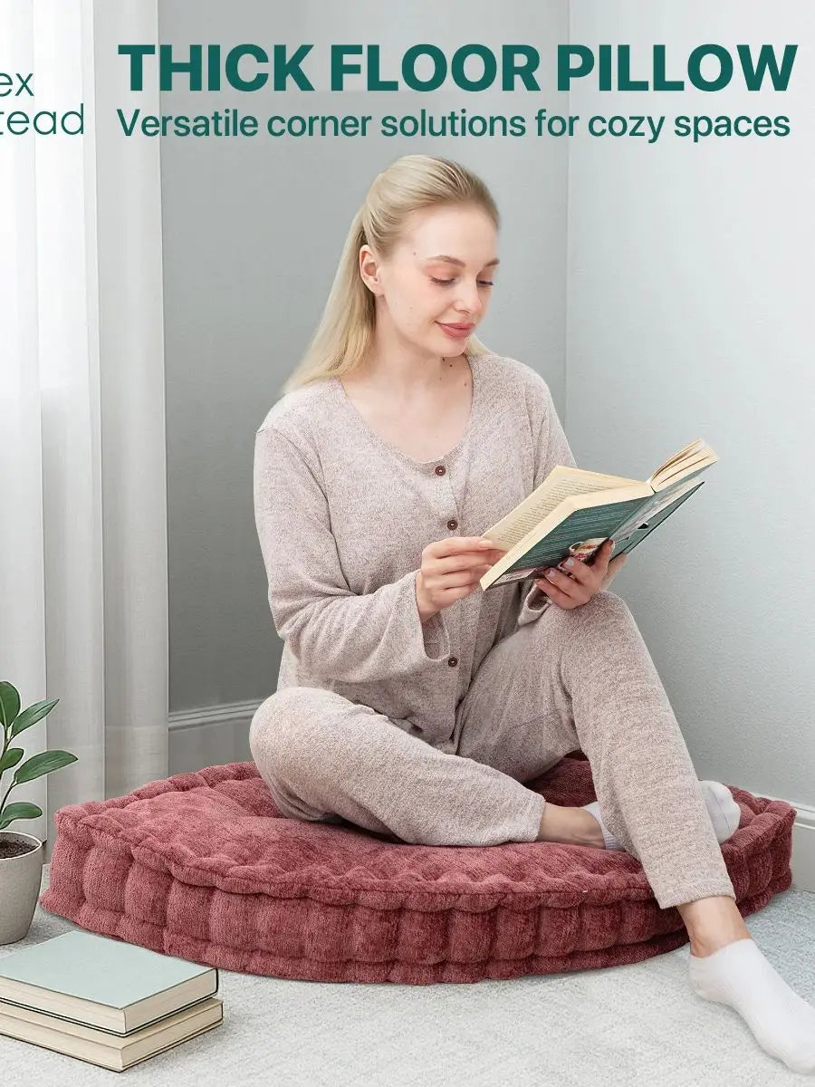 Triangular Reading Cushion With Removable Insert For Ergonomic Floor Seating