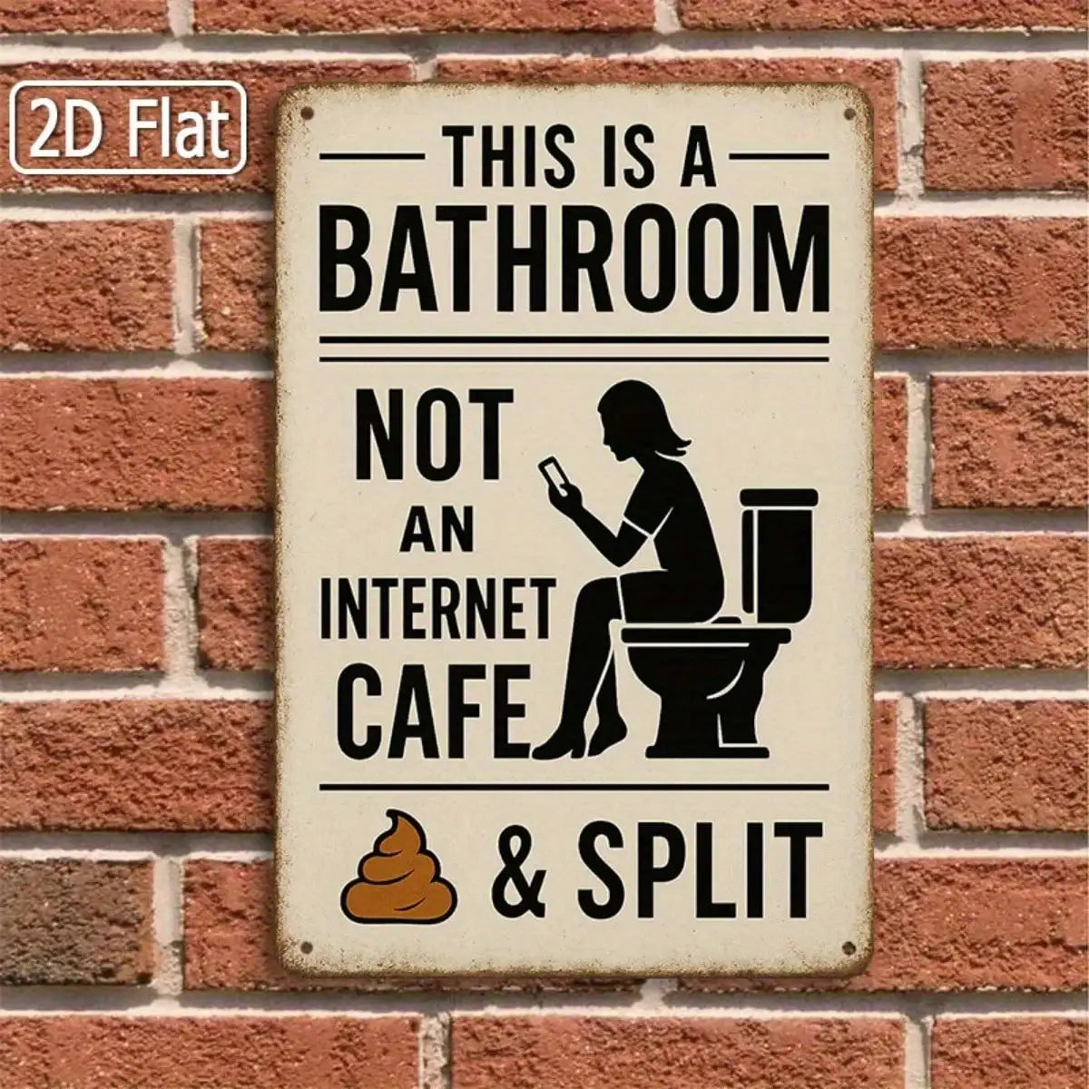 1PC Tin Sign Bathroom Humor - Vintage Style Wall Art for Bathroom/Restroom/Office, 8x12 Inches / 20x30 Cm