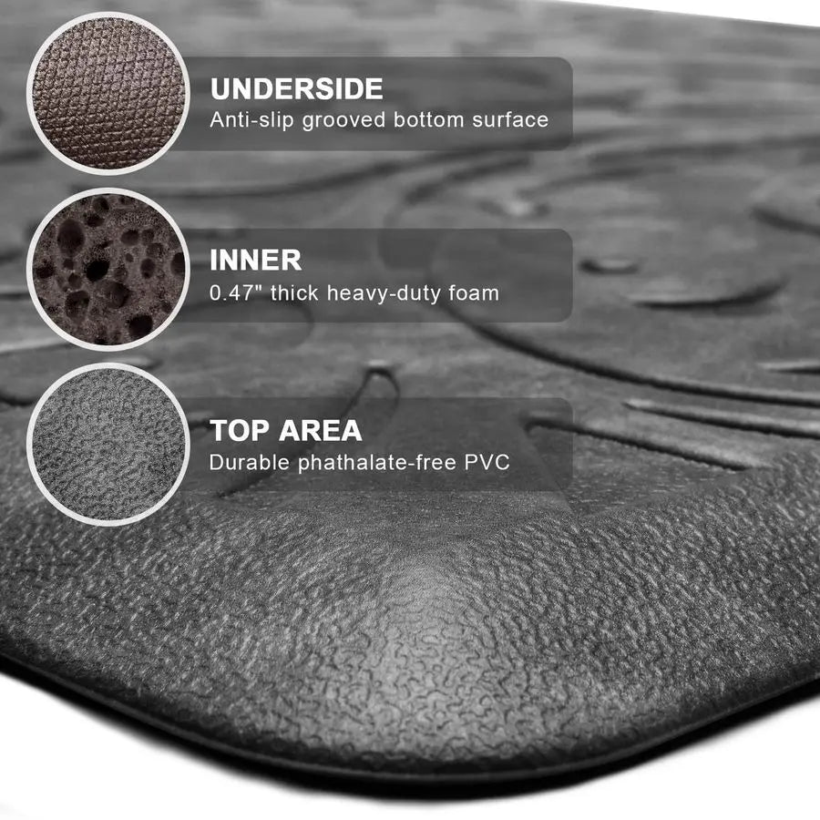 Cushioned Anti-Fatigue Kitchen Mat Waterproof Non-Slip