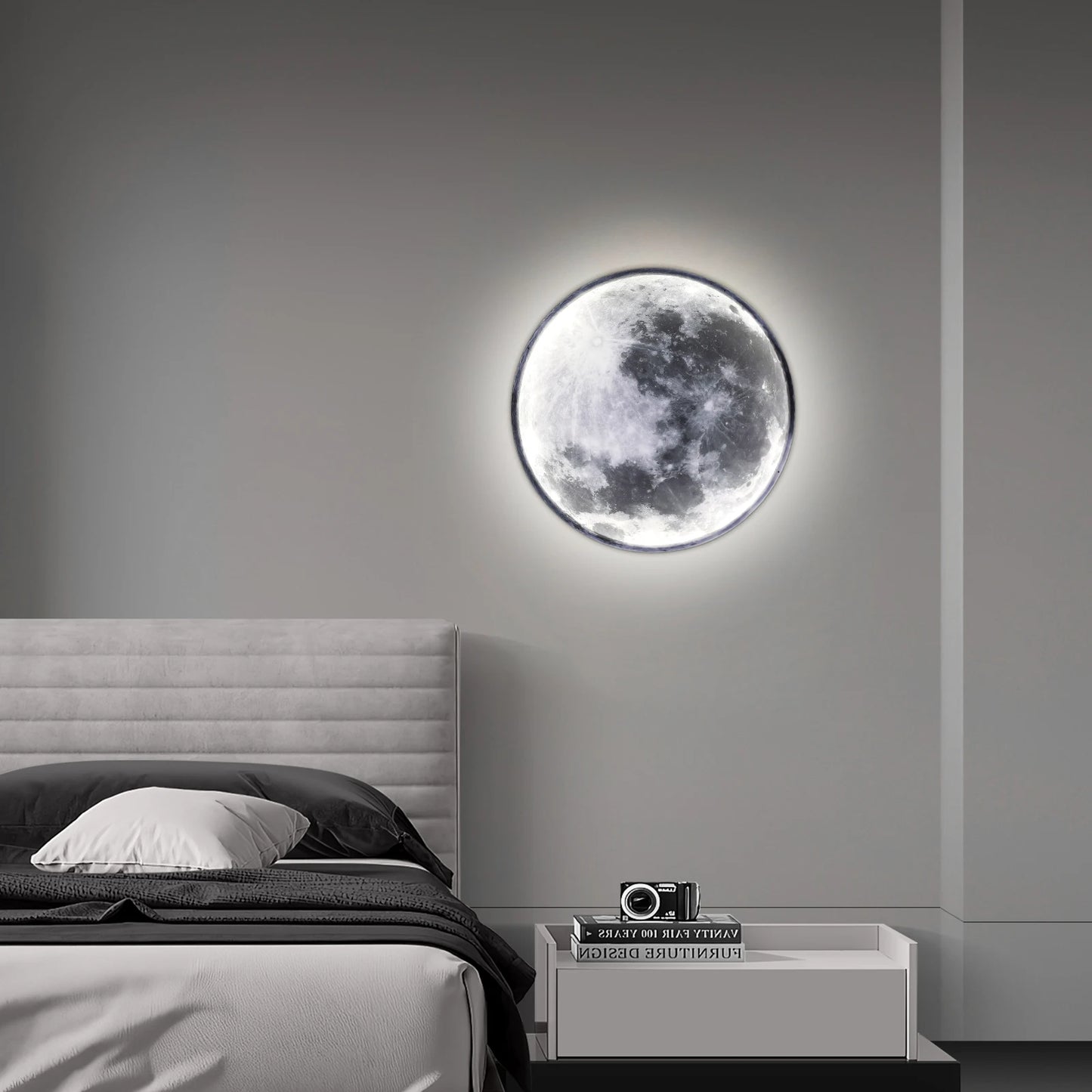 LED Moon Dimmable Wall Lamp Ambient Lighting Living Room Stairway