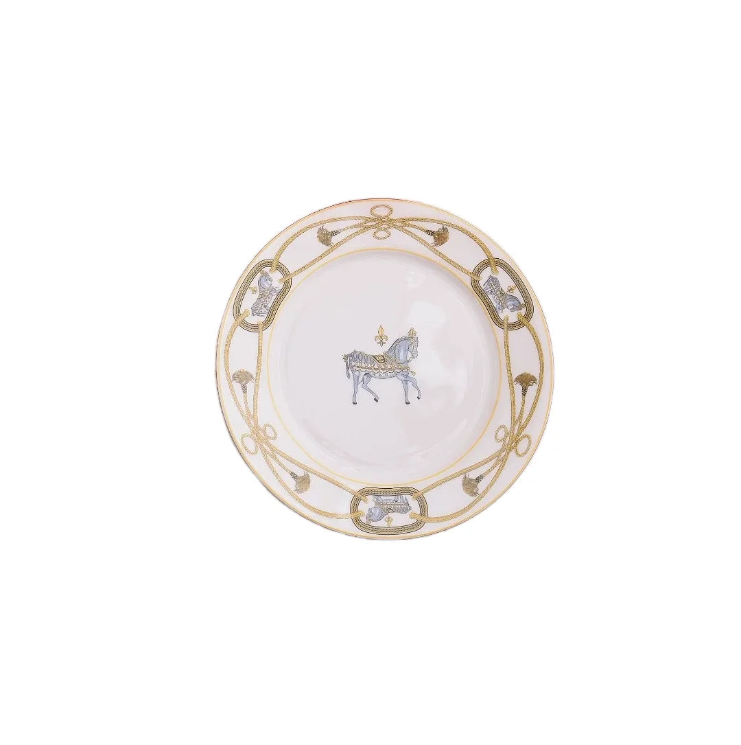 Light luxury bone china war horse western food plate personalized steak plate afternoon tea snack plate dinner plate coffee cup
