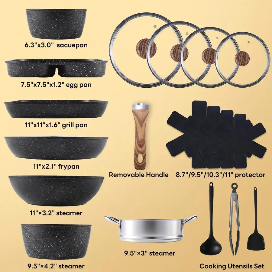 Nonstick Pots And Pans Set Induction Compatible Stay Cool Handles