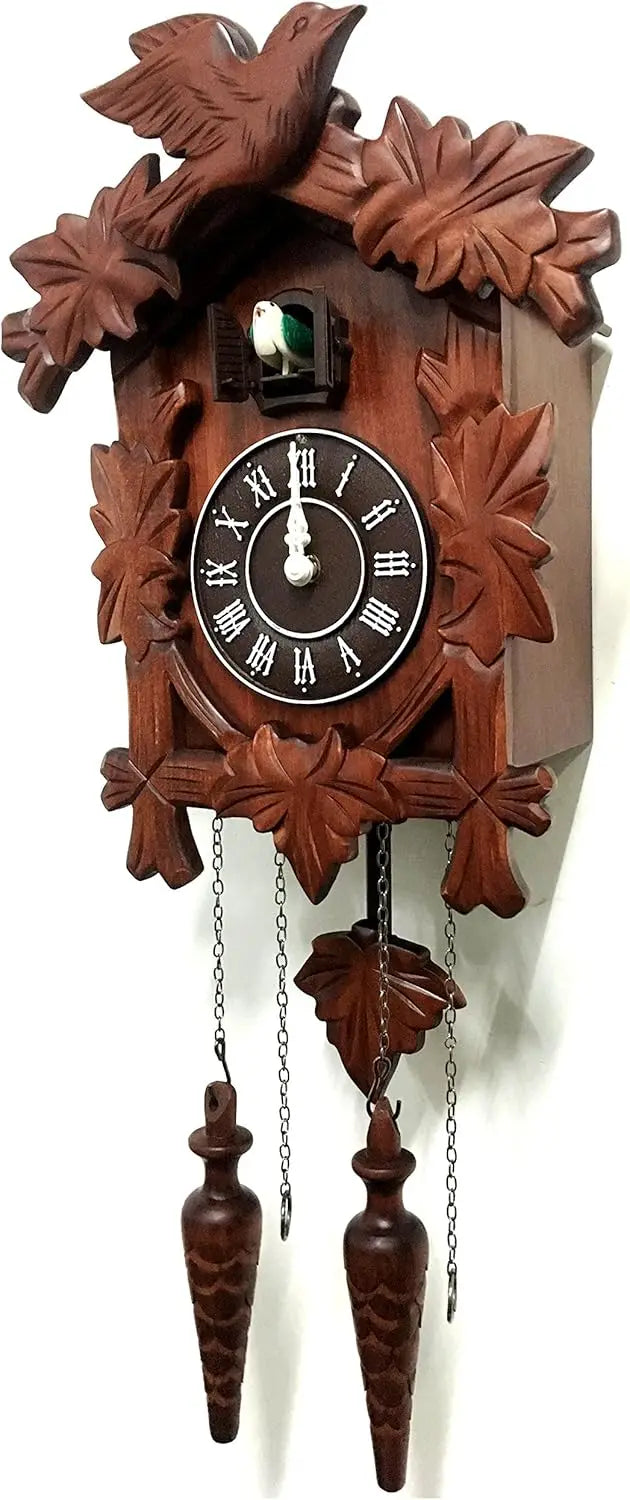 Vintage Wooden Cuckoo Clock Handcrafted Wall Decor Linden Wood