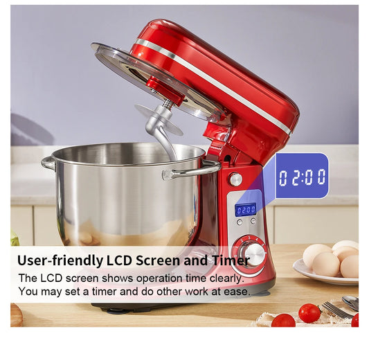 BioloMix Kitchen Stand Mixer Tilt Head 6 Speed Quiet Motor