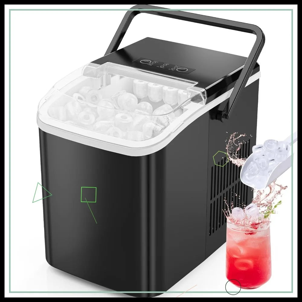 Portable Countertop Ice Maker Self-Cleaning For Home And Office