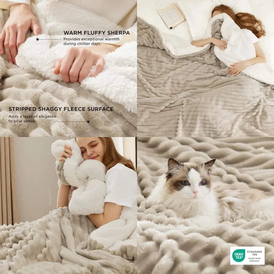 Sherpa Blanket Ultra Soft Fleece For Winter Warmth And Comfort
