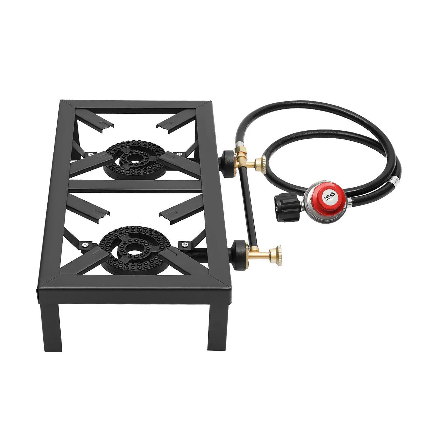 NONE 8000W Portable Camping Gas Stove Two Burner Regulator