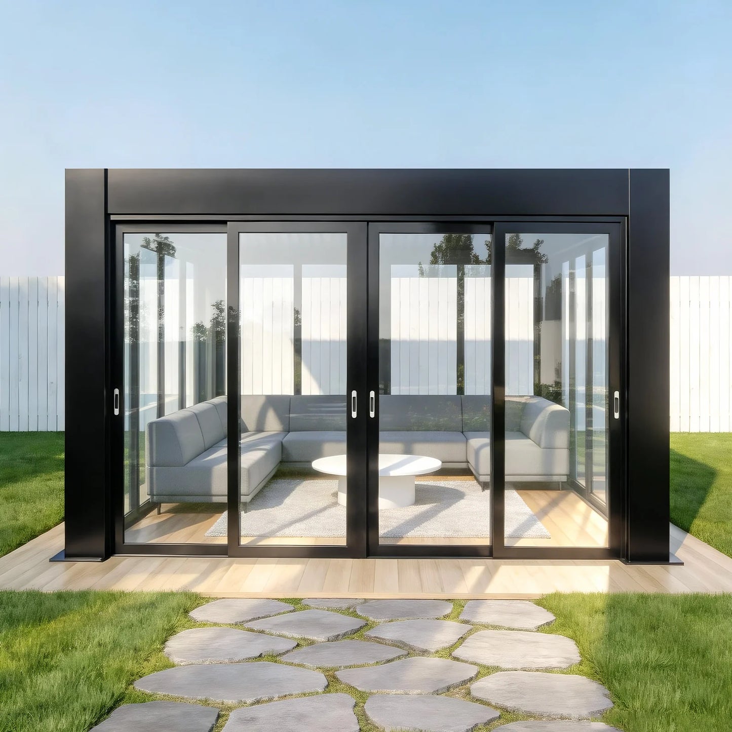 Any Size Custom Smart Rainproof Aluminum Alloy Pergola Motorized Retractable Louver Gazebo For Yard Garden Patio Lounge