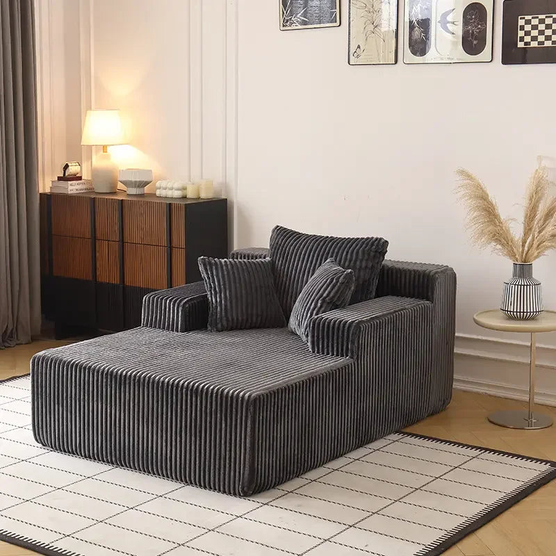UNM Boneless Chaise Lounge Chair Velvet Upholstered Cloud Sofa Reading