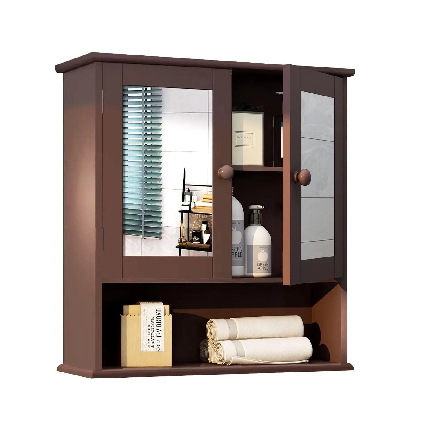 XIUWO Wall Mounted Medicine Cabinet With Mirror Bathroom Storage