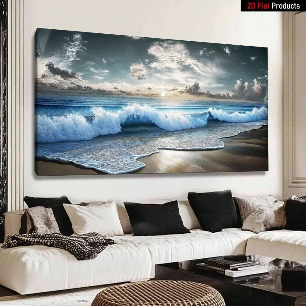 XMSJ Ocean Waves Seascape Canvas Wall Art Print Premium Quality