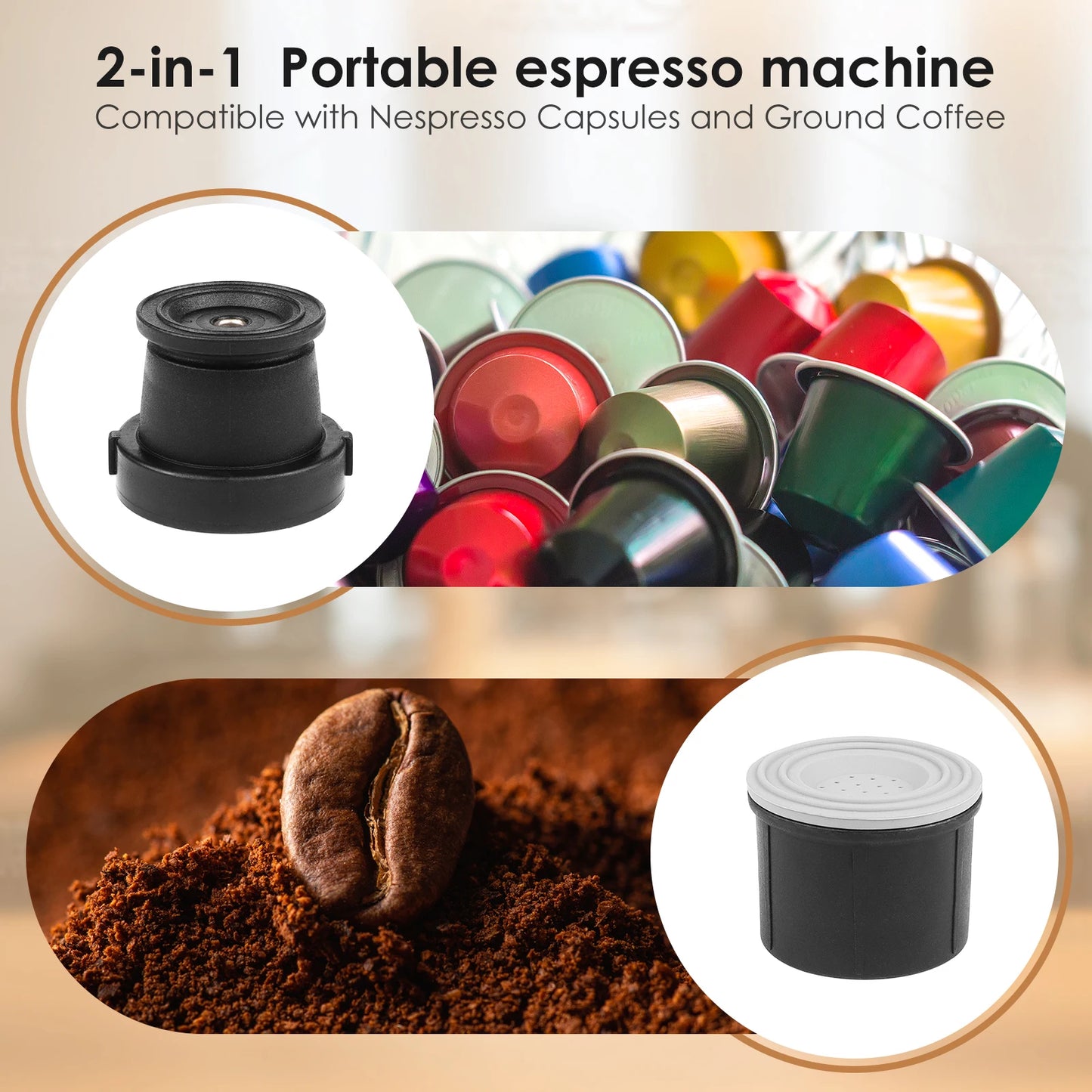 Biolomix 2 In 1 Manual Espresso Coffee Maker NS Capsules
