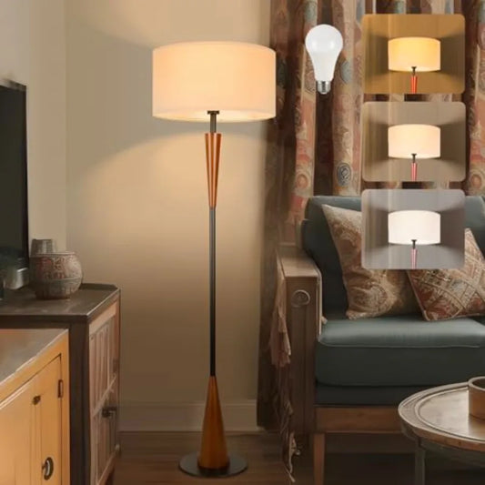 MDNG Wood Floor Lamp Reading Standing Lamp With 9W LED