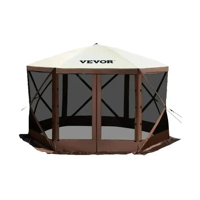 SucceBuy Pop-Up Camping Gazebo Canopy Shelter 6-Sided Tent
